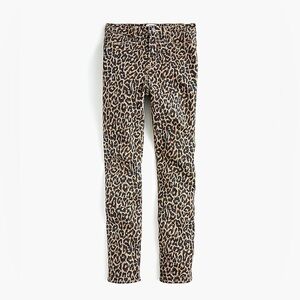 J. Crew 10" highest-rise toothpick jean in leopard print